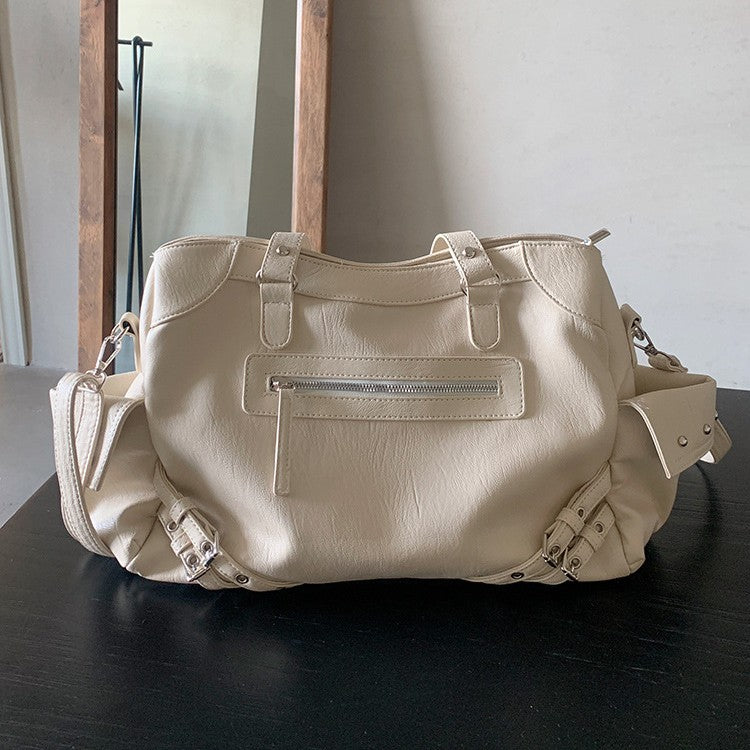 Retro locomotive bag Spice girl bag new Korean ins large capacity casual black versatile shoulder messenger tote bag