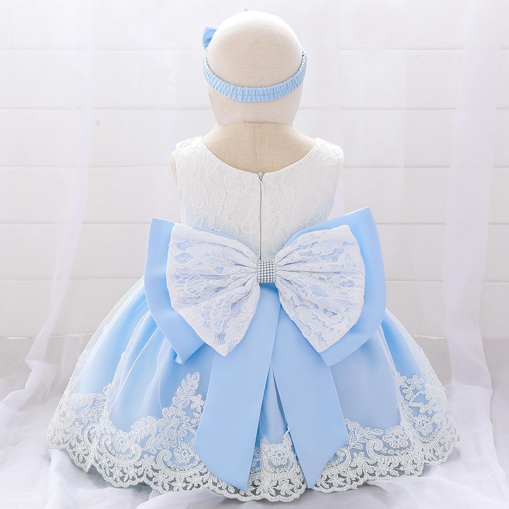 Amazon baby full moon dress children's dress princess lace bow baby dress lace
