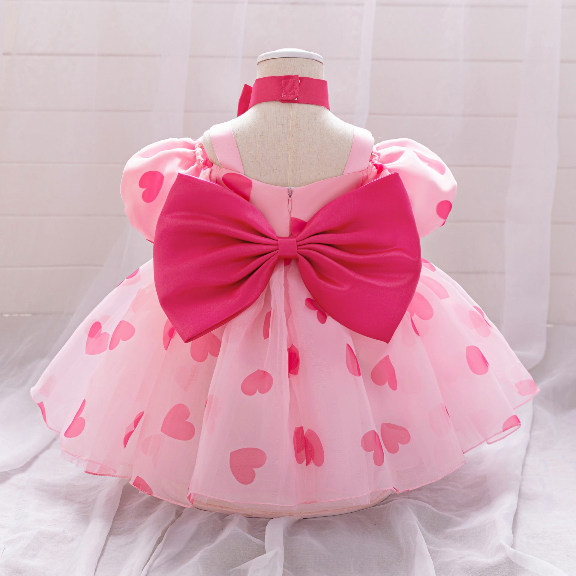 Cross-border girls' dress tutu COS Minnie Mickey children's princess dress mesh polka dot bow dress