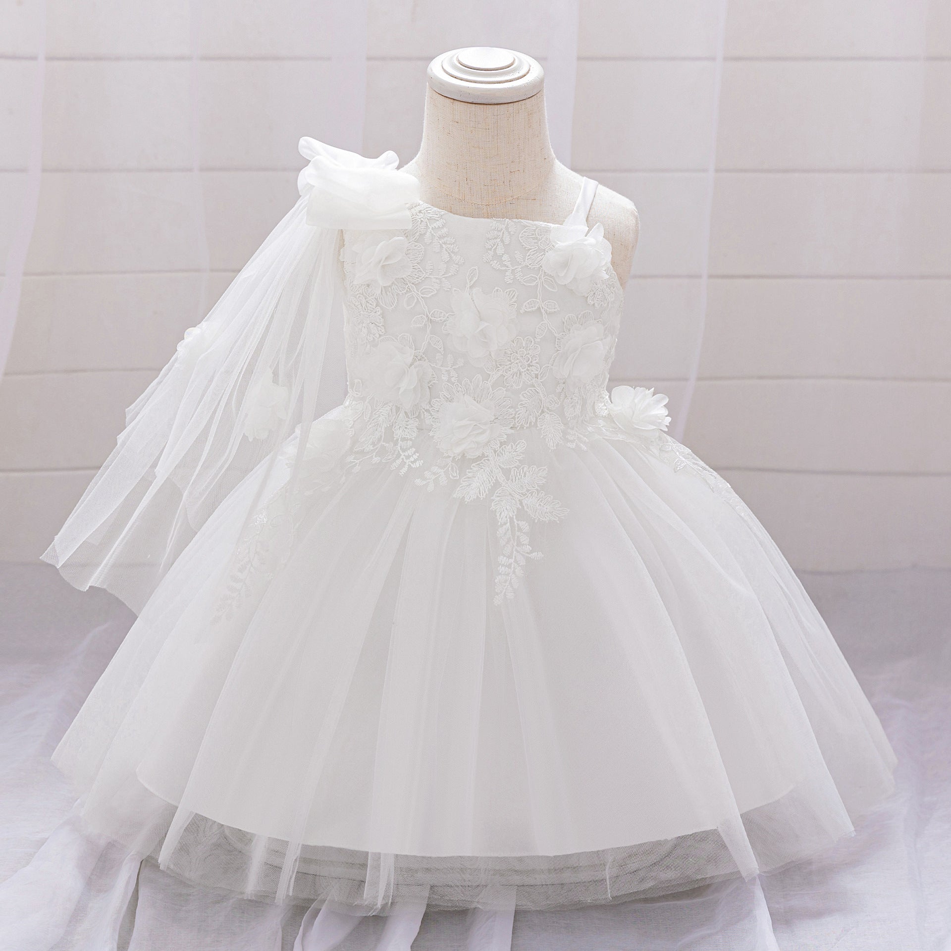 Shein foreign trade children's dress baby's first birthday party will wash the dress irregular suspender foreign style fluffy skirt