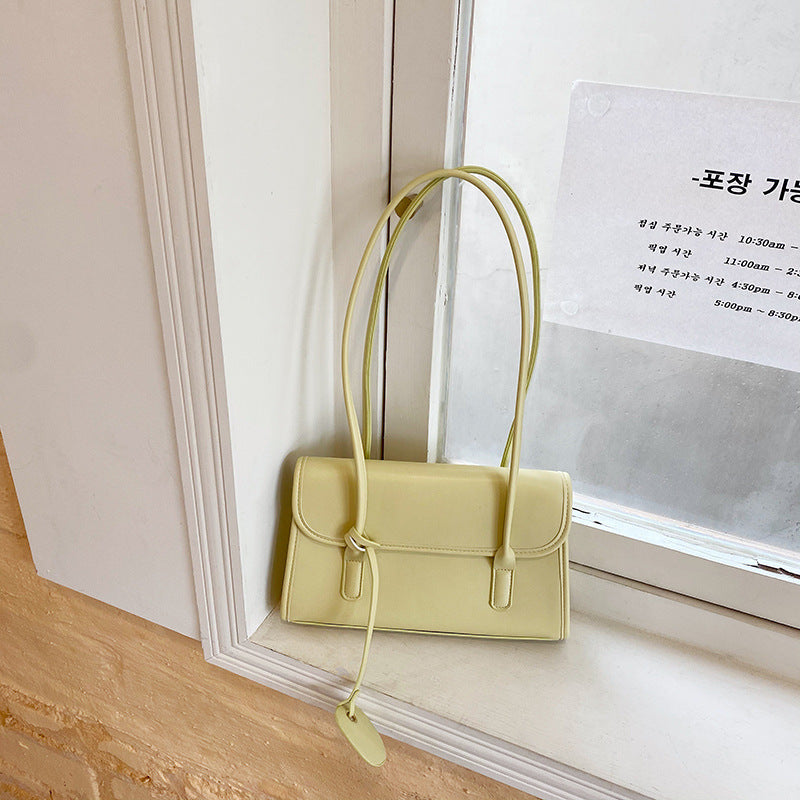 Korean-Style Textured Shoulder Bag