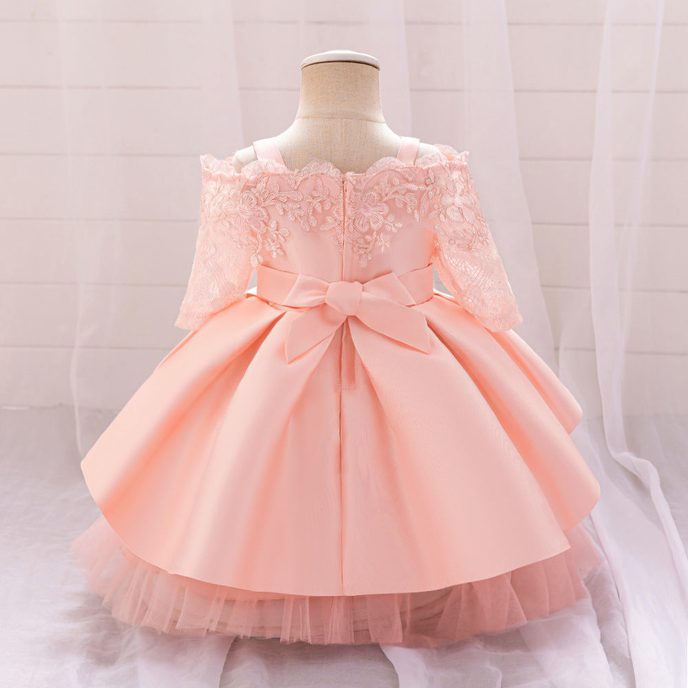 Cross-border new girls' birthday dress baby princess dress birthday party flower girl dress little girl cake skirt