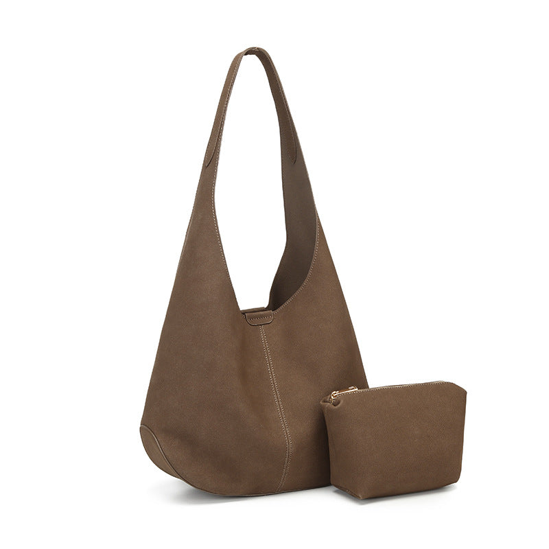 Tote bag, simple retro commuter bag, large-capacity bag, women's 2025 autumn new popular slack shoulder bag