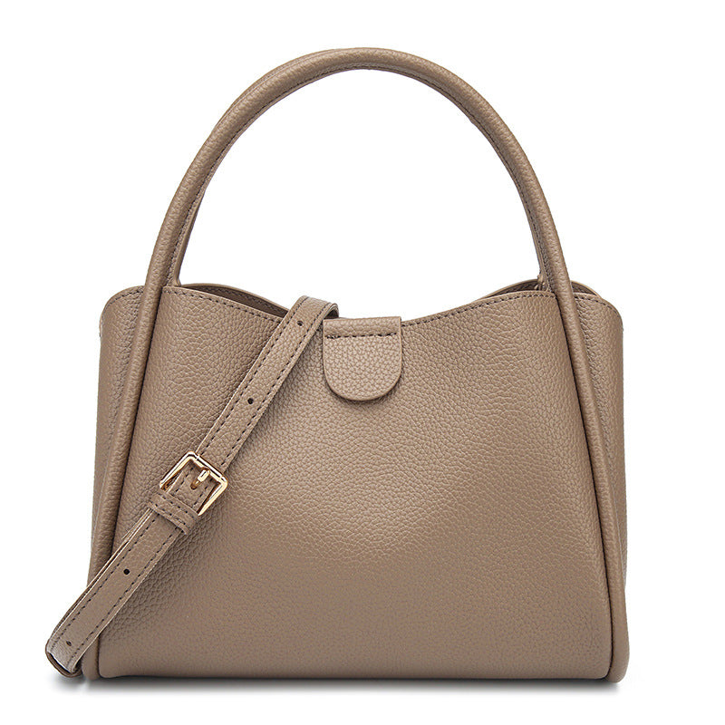 Korean retro style simple and versatile vegetable basket handbag women's 2025 new large-capacity messenger bucket bag