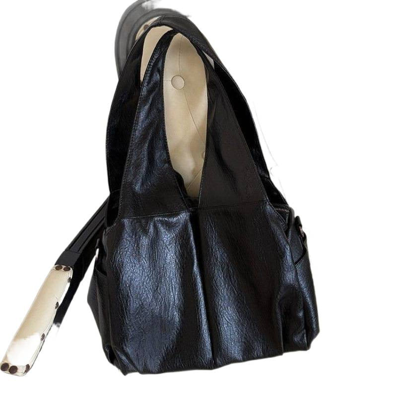 Cross-border large-capacity bag 2025 summer new shoulder bag soft-sided casual retro tote bag messenger bag women