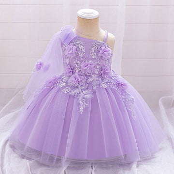 Shein foreign trade children's dress baby's first birthday party will wash the dress irregular suspender foreign style fluffy skirt