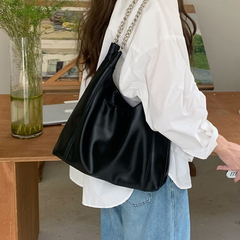 Korean Soft Leather Chain Tote Bag