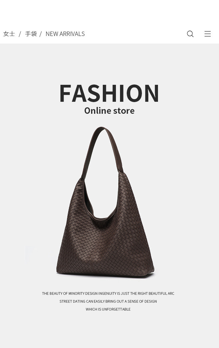 Summer Day Woven Tote Bag Women's 2025 Vintage Casual Large Capacity Bag Fashion Popular Commuter Shoulder Bag