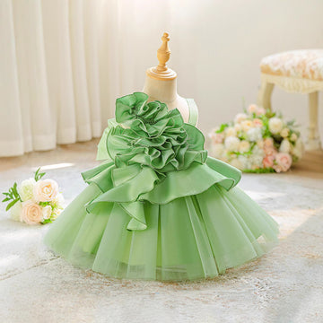 Girls catwalk dress Korean version of high-end dress dress summer three-dimensional suspender skirt fashion baby birthday princess dress