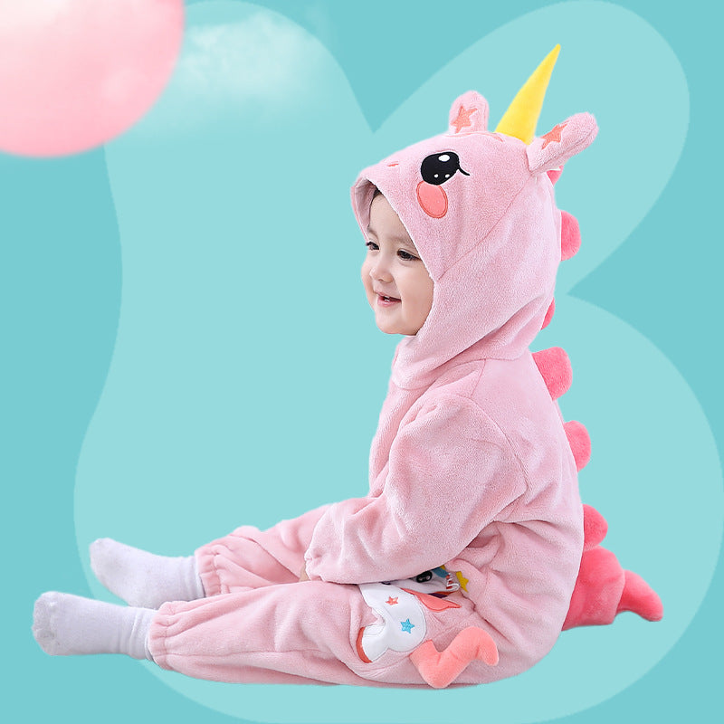 Qile Rabbit Spring and Autumn New Infant and Toddler Shape Romper Unicorn Shape One-piece Romper Climbing Suit