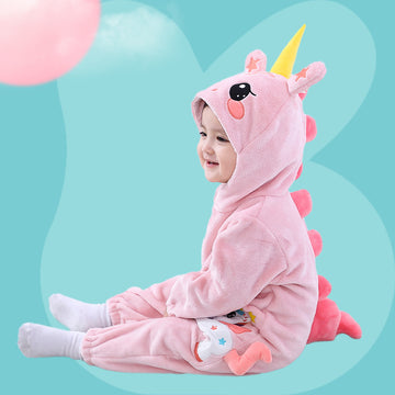 Qile Rabbit Spring and Autumn New Infant and Toddler Shape Romper Unicorn Shape One-piece Romper Climbing Suit