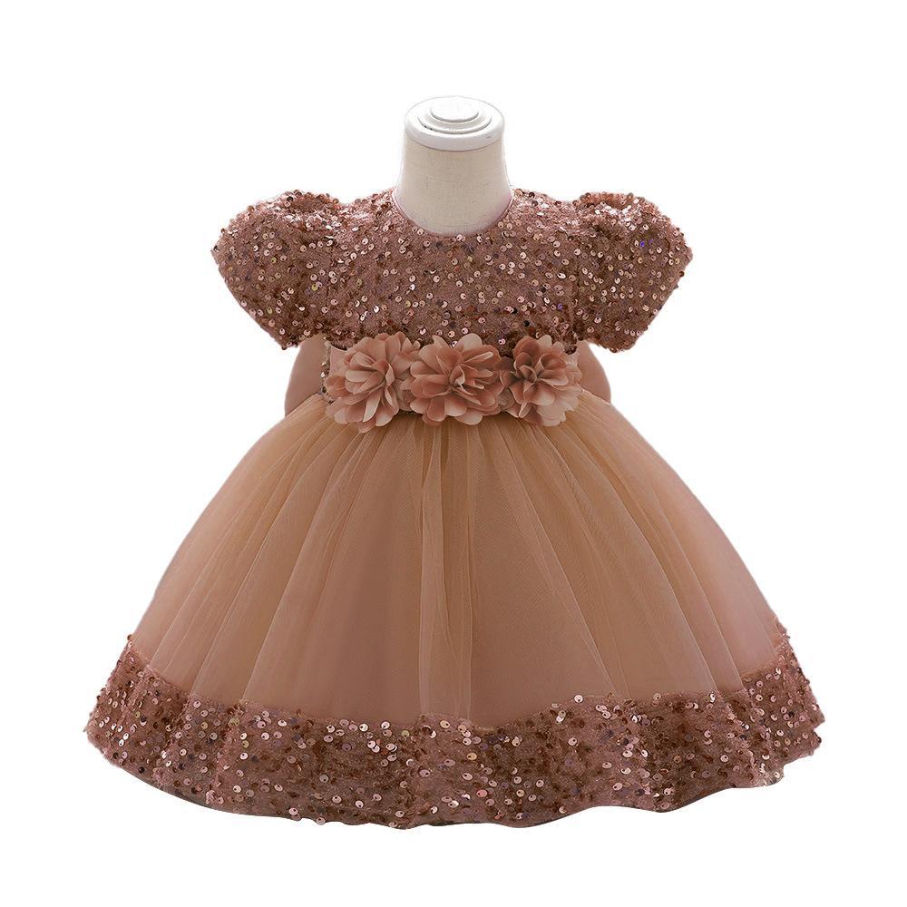 Foreign trade new baby girl dress, sequined tutu dress, female treasure mesh party catwalk dress, birthday banquet dress