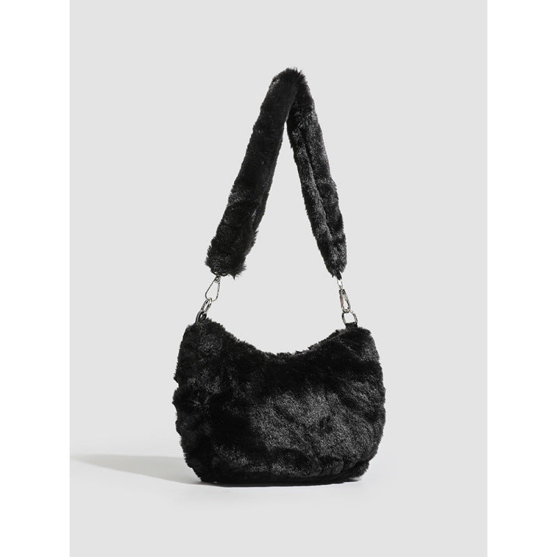 Autumn and winter with Mao Mao bag women's 2025 new ins niche explosive bag fashionable versatile plush shoulder armpit bag