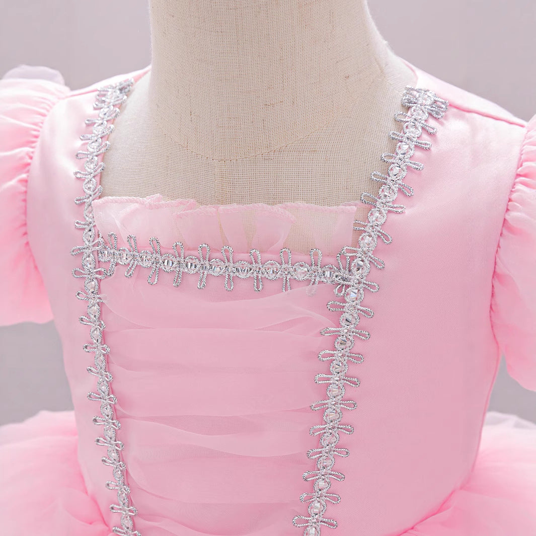 Amazon new Cinderella short-sleeved princess skirt foreign trade children's clothing girls dress girl dress dress dress