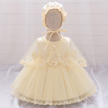 2024 Amazon's new children's dress lace mesh splicing two-piece baby birthday party princess dress