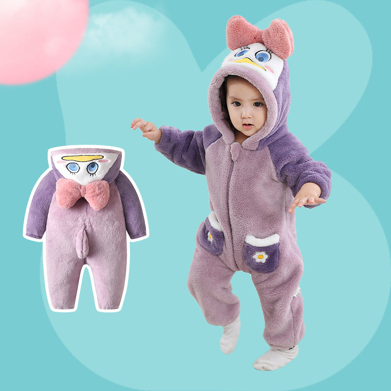 Spring and Autumn New Boys and Girls Children's Clothing Animal Cartoon Loose Romper Jumpsuit Going Out Climbing Clothing