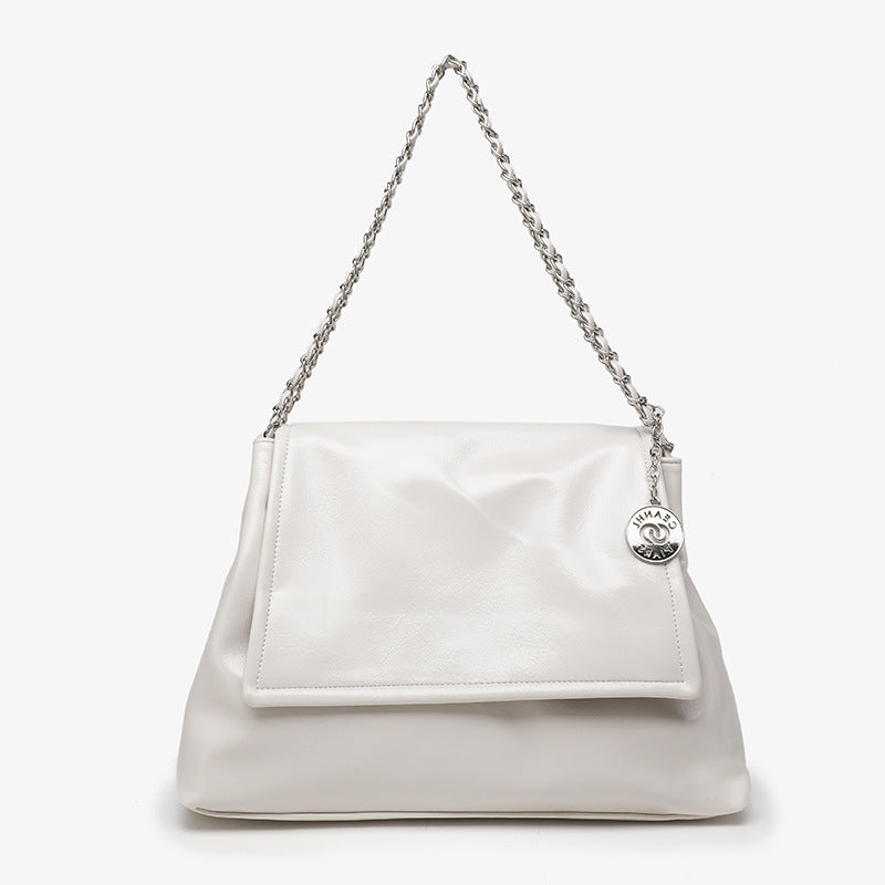 Trendy Silver Women's Shoulder Bag – Casual Chain Crossbody Bag