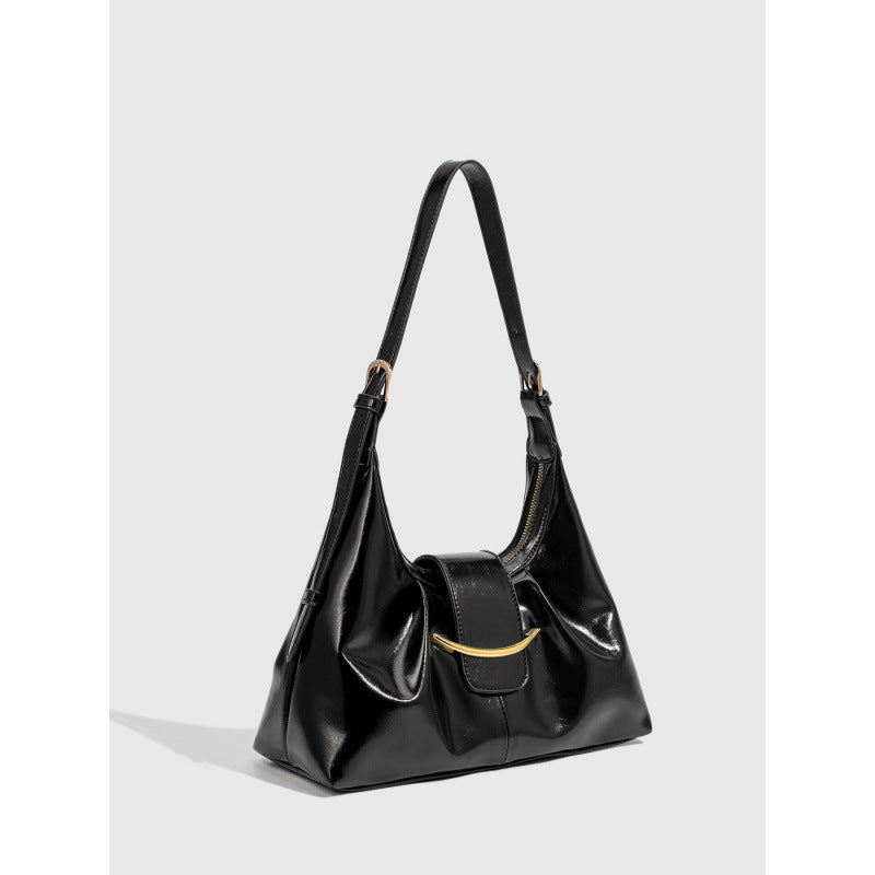 Premium single shoulder armpit bag women 2025 retro texture large capacity women's bag niche light luxury tote bag