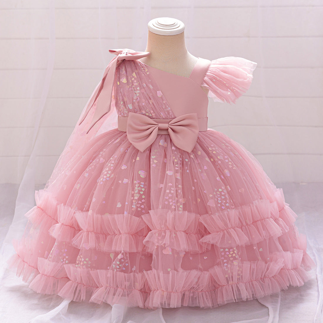 New baby girl children's dress sequined fluffy yarn princess dress, girl dress 1-5 years old kids dress