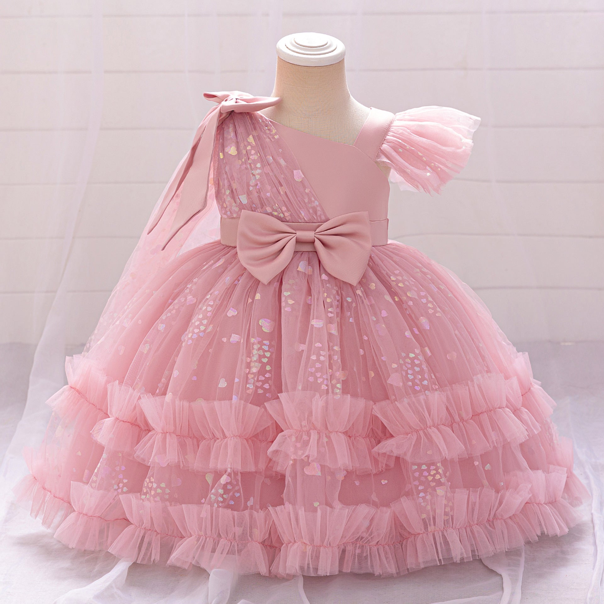 New baby girl children's dress sequined fluffy yarn princess dress, girl dress 1-5 years old kids dress