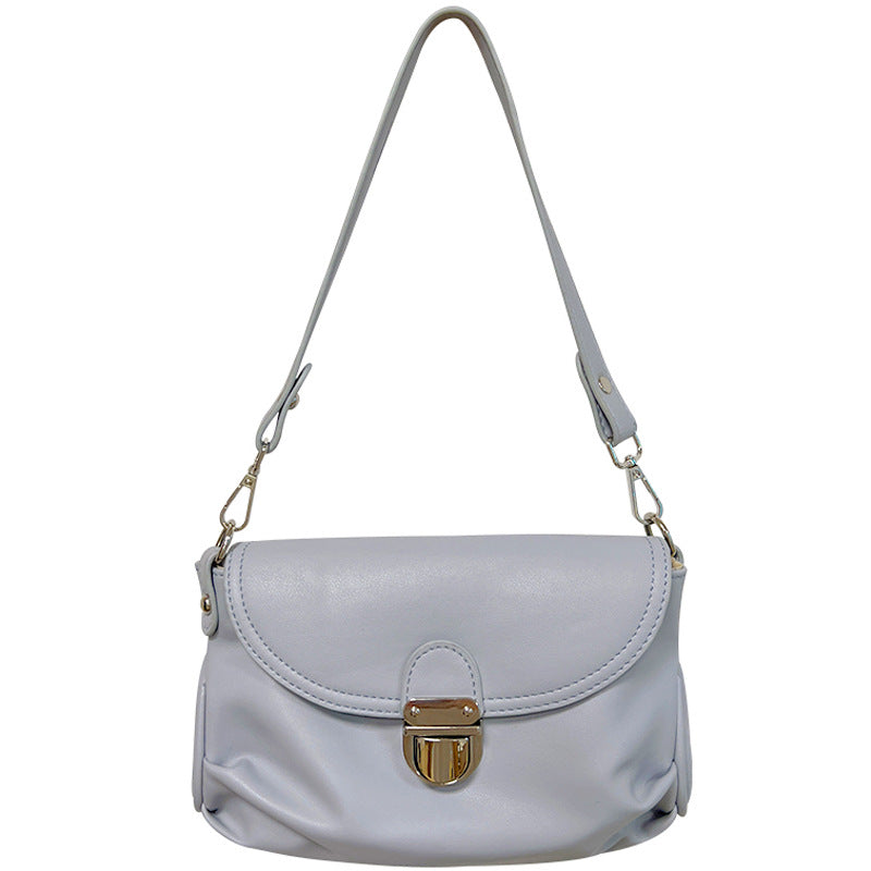 French Retro Leather Shoulder Bag – Elegant & Chi