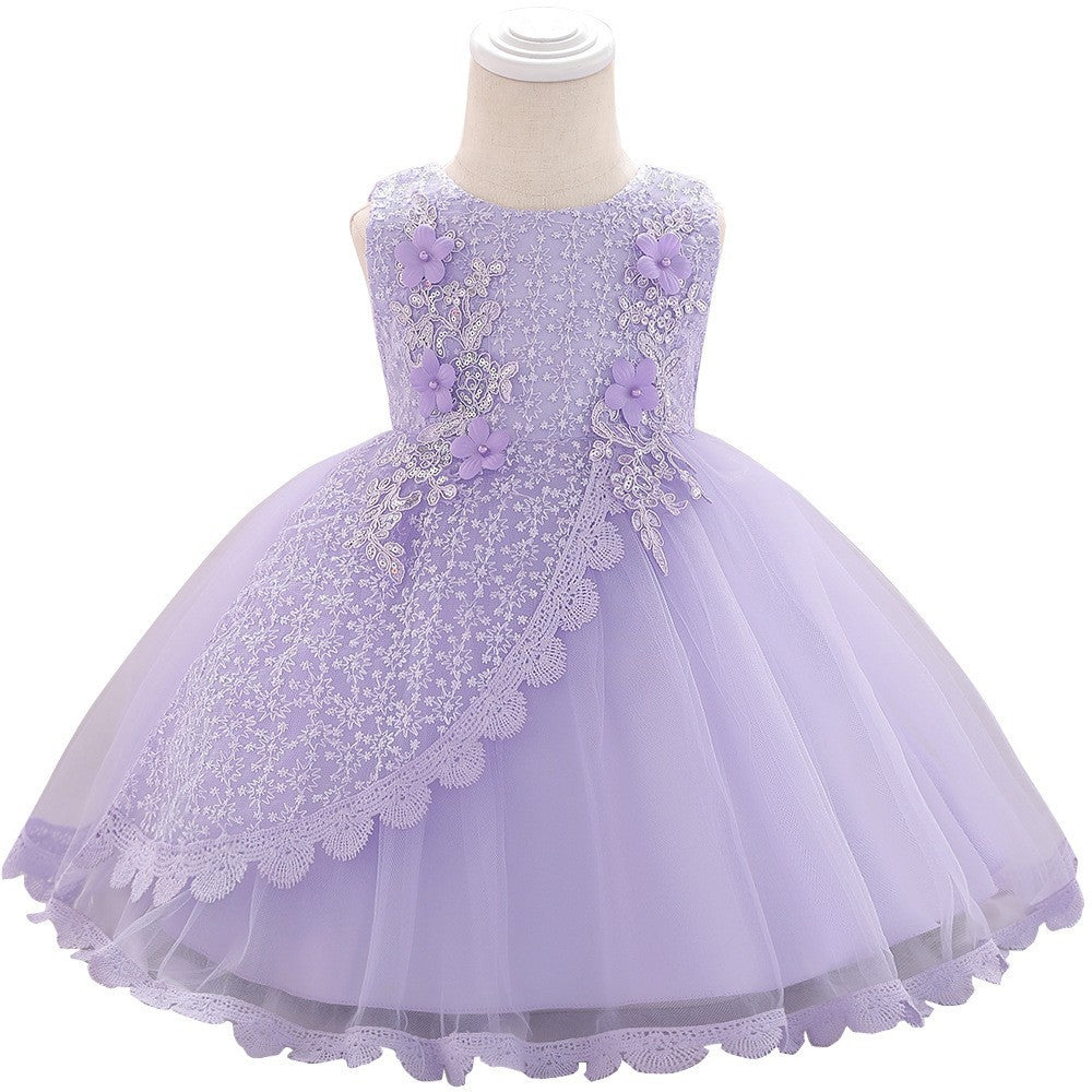 Foreign trade girls' birthday dress European and American new baby full moon wash sequined tutu skirt princess wedding dress European and American style