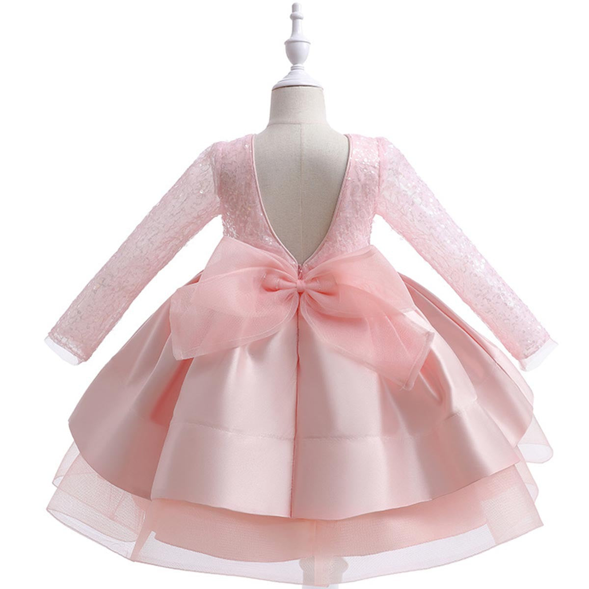 Sequin Long Sleeve Dinner Princess Dress