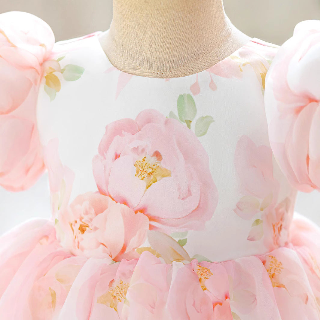 Girls dress piano playing flower girl wedding little girl princess dress children host first birthday performance clothes