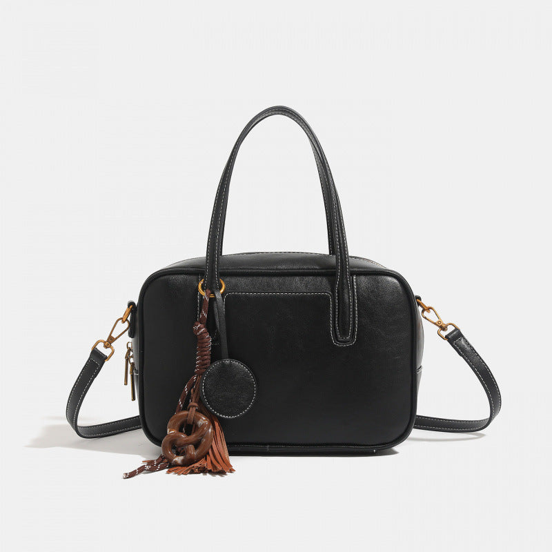 Vintage bowling tote bag women's 2025 autumn new large-capacity portable shoulder bag commuter messenger bag