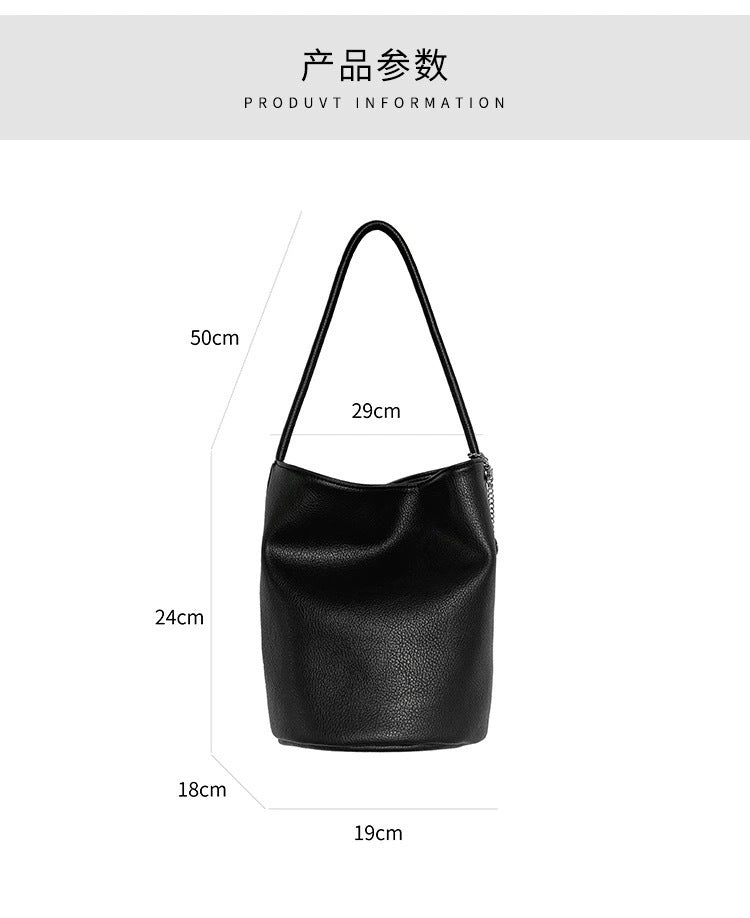 Bag 2025 new Korean niche design high-end portable bucket bag fashionable autumn and winter with shoulder armpit bag
