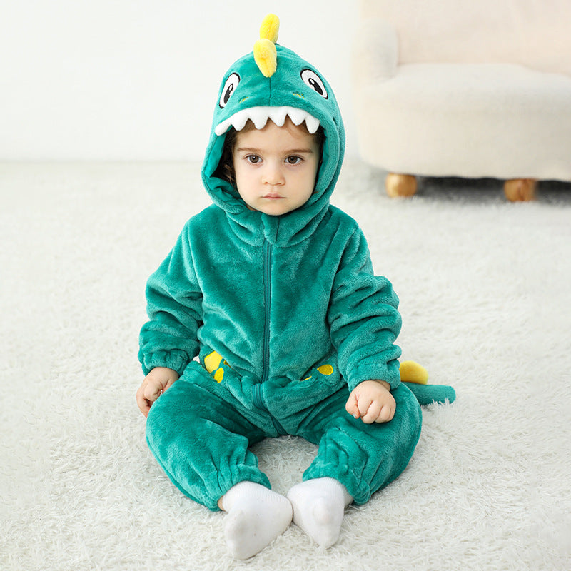 Qile Rabbit Spring and Autumn New Infant and Toddler Cute Styling Clothing 0-5 Year Old Baby Multi-colored Dinosaur Single Layer Romper
