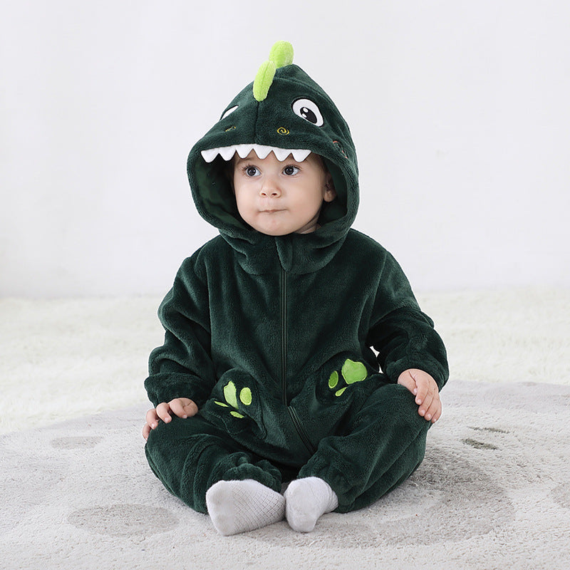 Qile Rabbit Spring and Autumn New Infant and Toddler Cute Styling Clothing 0-5 Year Old Baby Multi-colored Dinosaur Single Layer Romper