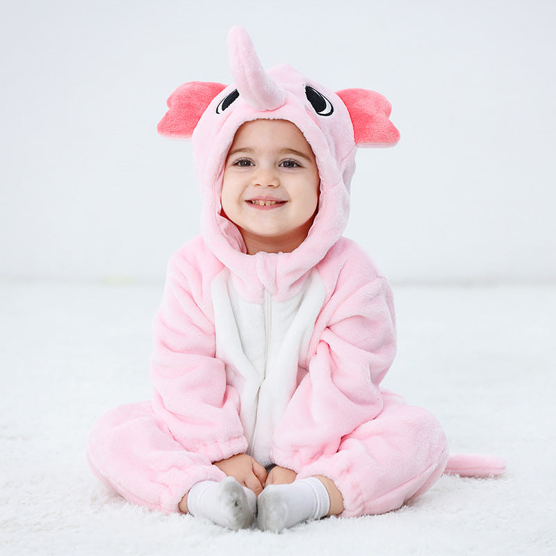 Spring New Cartoon Animal Shape onesie Climbing Clothing Romper 0-3 Year Old Children's Clothing Qile Rabbit H2461
