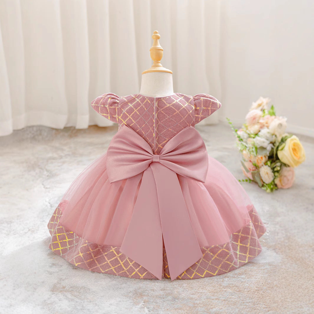 Children's dress baby girl year old princess dress flower girl wedding dress fluffy skirt European and American foreign trade wholesale cake dress