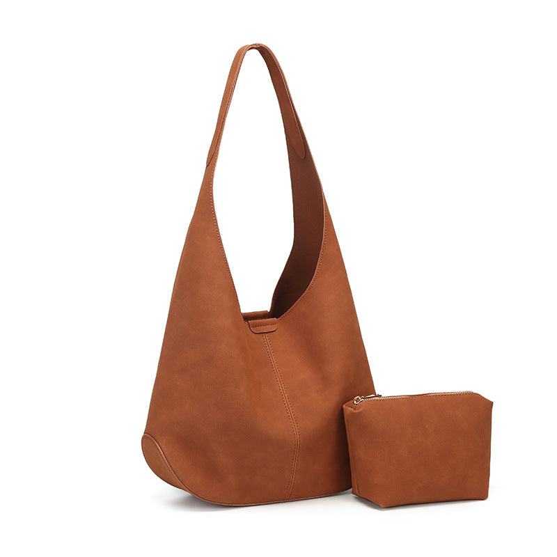 Tote bag, simple retro commuter bag, large-capacity bag, women's 2025 autumn new popular slack shoulder bag