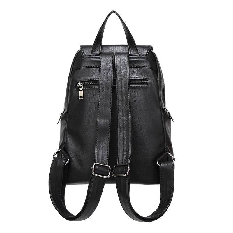 2025 new backpack women's bag Korean version is easy to fit, casual soft leather travel backpack, Korean version of college style school bag