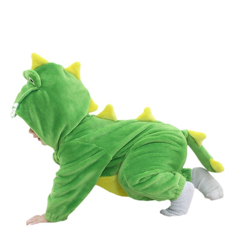 Qile Rabbit autumn new children's clothing animal shape three-dimensional flannel single-layer Romper onesie