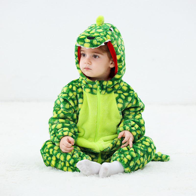 Autumn new baby flannel shape Romper monster shape with three-dimensional tail one-piece Romper